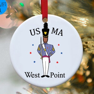 Afro American West point cadet Christmas ornament - Personalized gift for Moms - gift for West point cadet