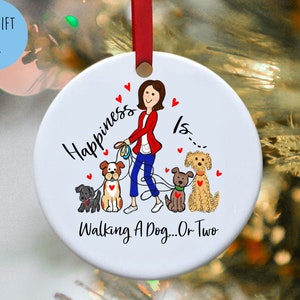 Dog walker custom Christmas ornament - Personalized gift for dog lovers - gift for Pet Sitters and Dog Walkers - Animal Lover Christmas Gift