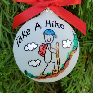 Hiking Christmas ornament - Hiker Personalized custom ornament -  hiker gift - gift for hiker - rock climber holiday present - custom decor