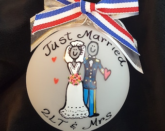 Personalized Wedding Ornament for West point graduation - Custom Christmas ornament - USMA Cadet Wedding Favor - West Point Moms