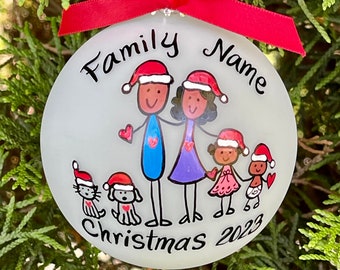 Personalized Christmas ornament for Afro American family - Afrocentric Christmas gift for black family - Black Familys Matter