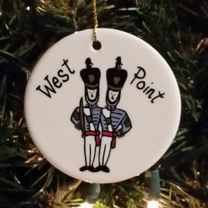 USMA Personalized Gift for Brother and Sister - West Point Cadets Ceramic Christmas Ornament - Two Brothers Gift for West Point Moms Club