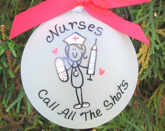 Custom personalized Christmas ornament for Nurse - CNA Gift for the holiday -  Nursing student Christmas gift - Gift for nurse