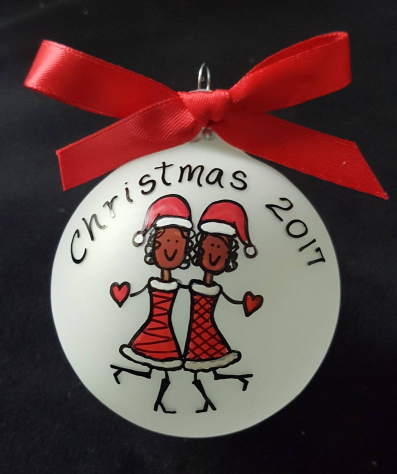 holiday present for friend Group of friends gift Best friends gift for sisters Afro American Christmas ornament best friend ornament