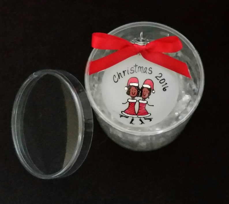 holiday present for friend Group of friends gift Best friends gift for sisters Afro American Christmas ornament best friend ornament