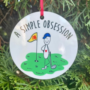 Golf personalized Christmas ornament , Gift for husband , Mens holiday present , Gift For Him , Christmas Ornament for Golfer , Holiday