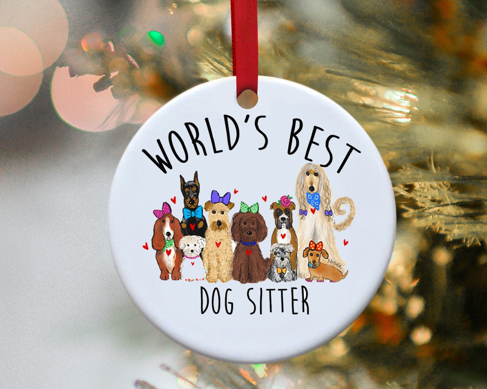 Personalized Christmas ornament for dog sitter gift for dog Etsy