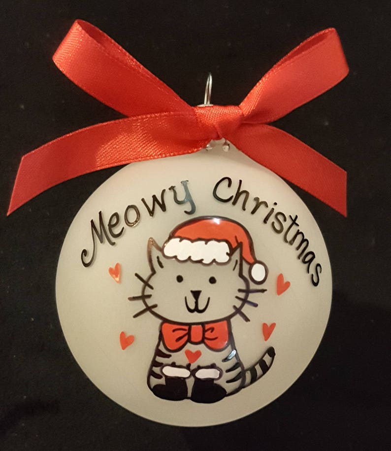 Personalized Christmas ornament for cat  Custom pet Christmas image 1