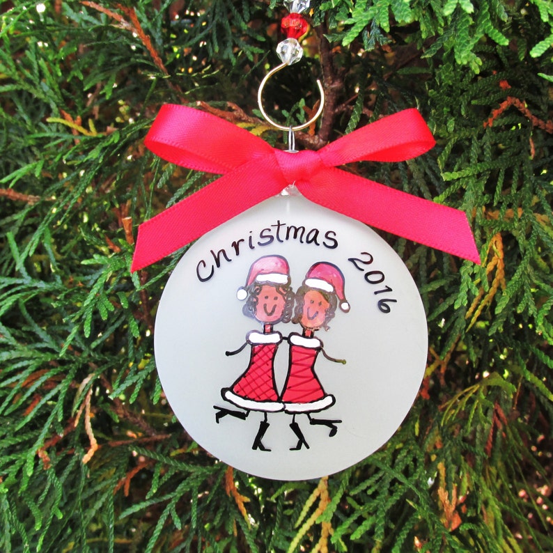 holiday present for friend Group of friends gift Best friends gift for sisters Afro American Christmas ornament best friend ornament