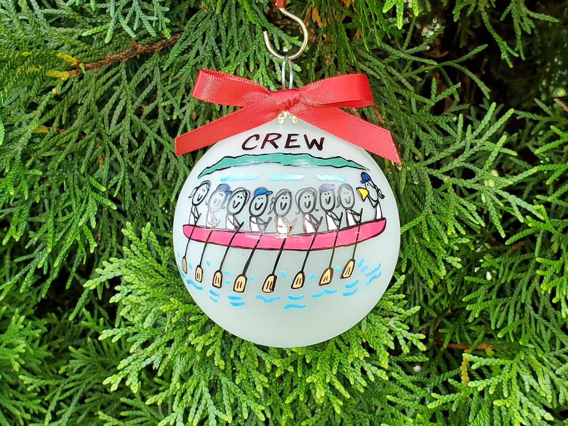 Crew Boat Personalized Christmas Ornament for Rowing team Etsy