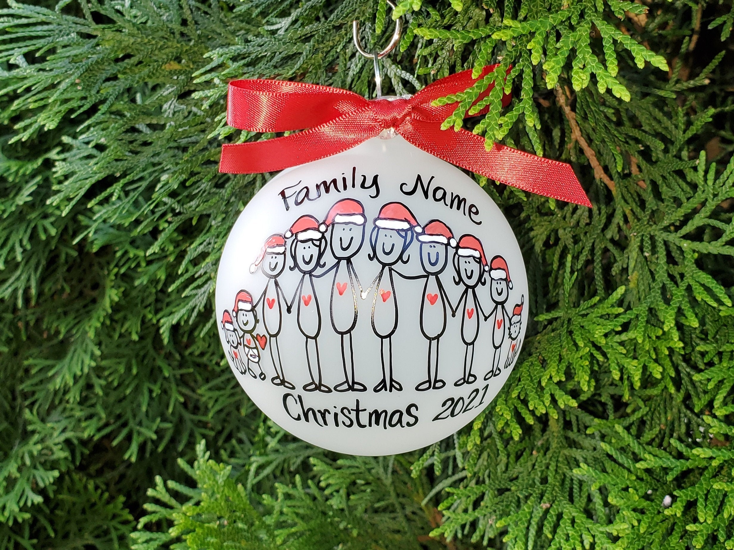 Large Family Christmas Ornament Custom Ornament for Larger Etsy UK