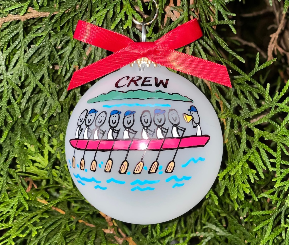 Crew Boat Personalized Christmas Ornament for Rowing team Etsy