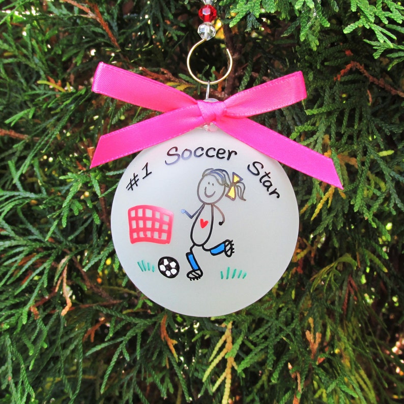 Soccer Custom Christmas Ornament Personalized Soccer Gift Etsy