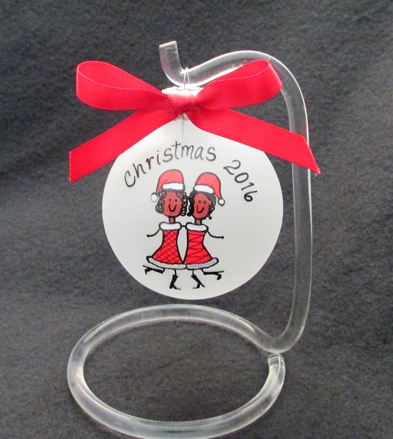 holiday present for friend Group of friends gift Best friends gift for sisters Afro American Christmas ornament best friend ornament