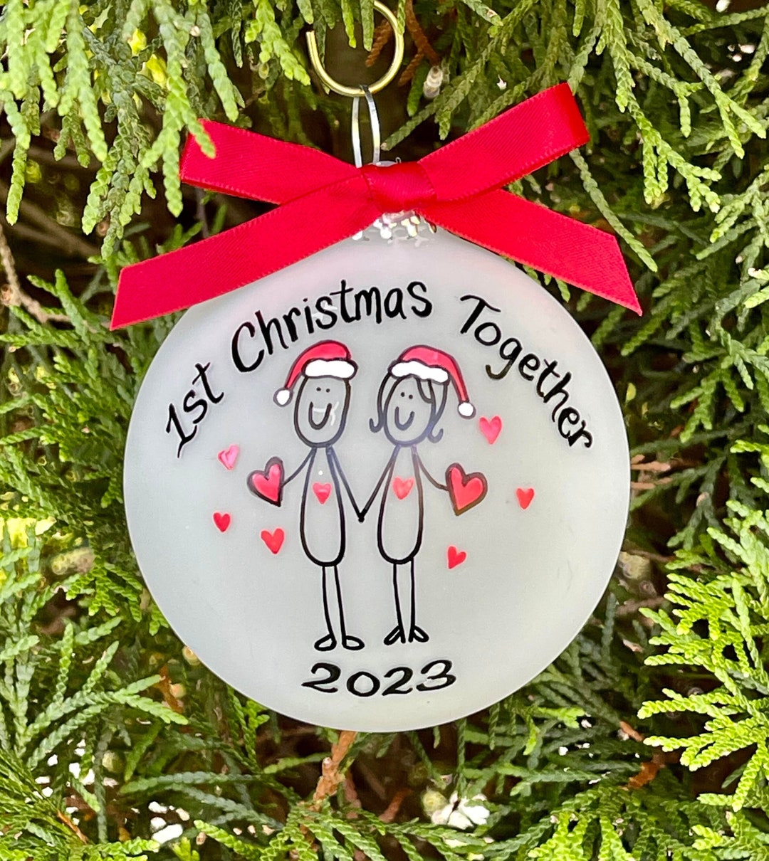 First Christmas Couple Custom Ornament . Personalized Gift for Couple ...