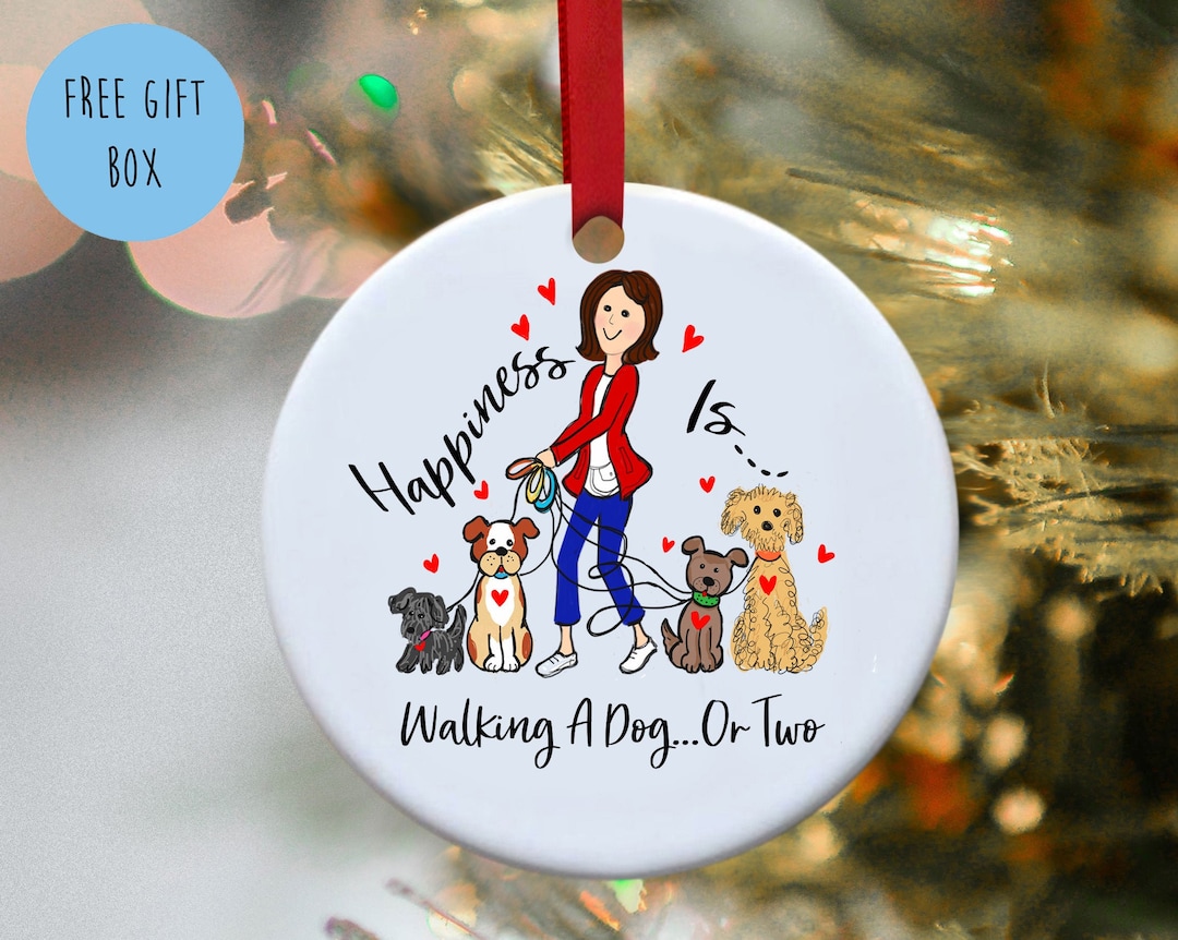 Dog Walker Custom Christmas Ornament Personalized Gift for - Etsy