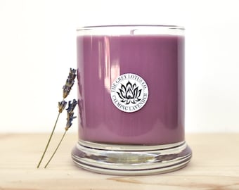 Lavender Candle || Hand Poured || Organic Soy Candle // 9 oz. Glass