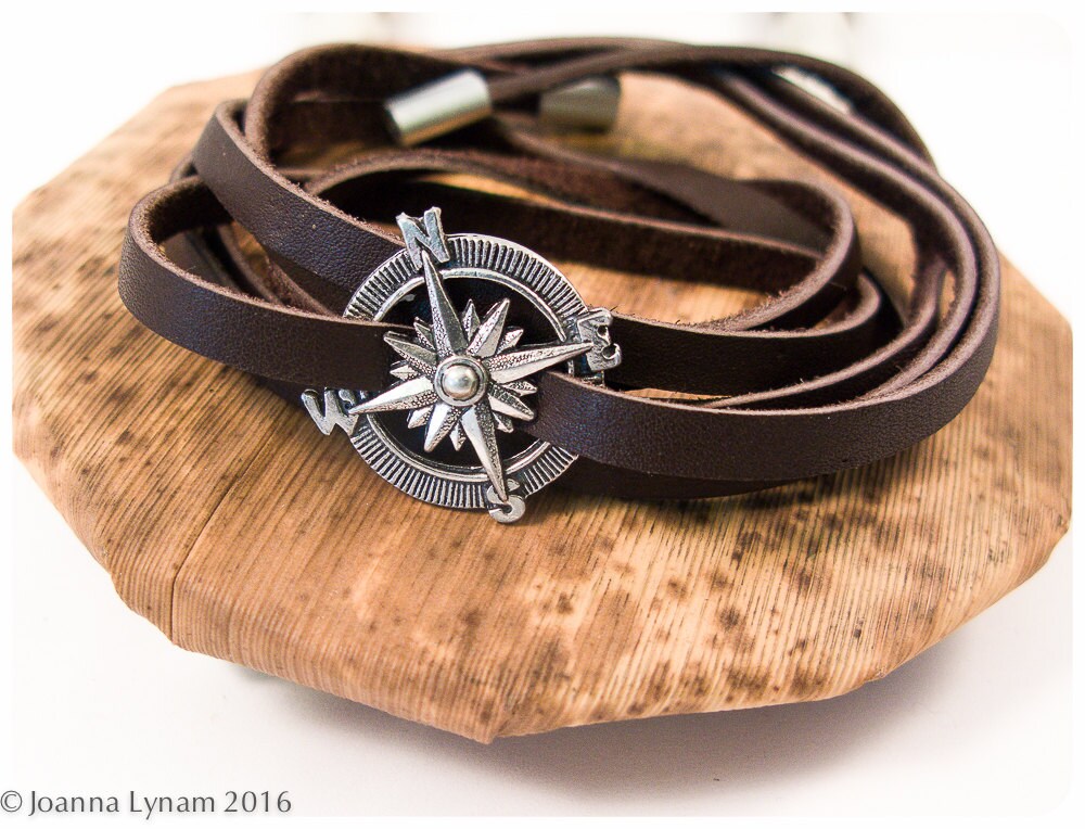 Compass wrap braceletLeather