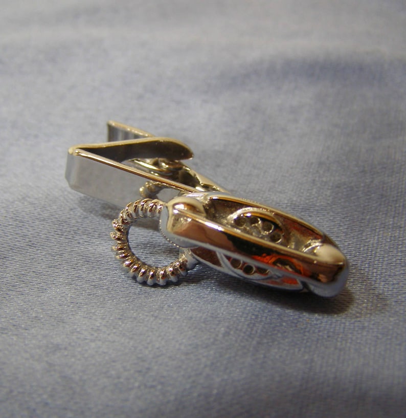 vintage Rotary Telephone Tie Clasp rare Mid Century Tie Clasp silver plate Novelty Phone Tie Bar PRINCESS PHONE Tie Clip Wedding Jewelry