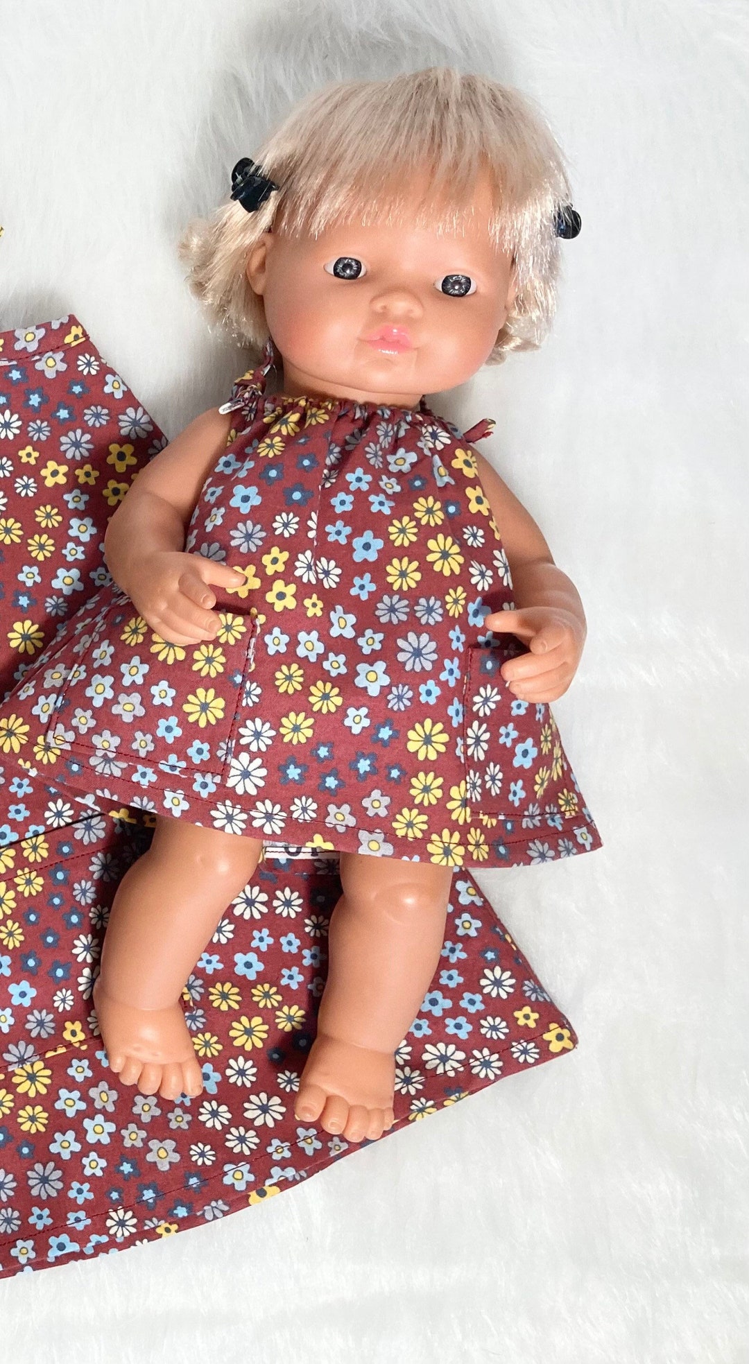 Doll Dress Floral Retro Doll Clothes Miniland Minikane Etsy