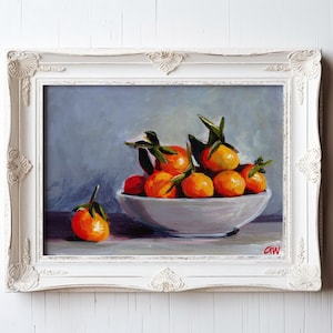 Still Life Oranges in Bowl, Original Acrylic Painting by A. Wittpenn | Fine Art Print