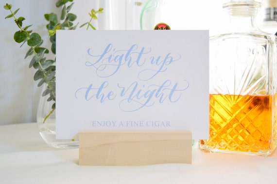 Watercolor Wedding Cigar Bar Signs Wedding Reception Cigar Etsy