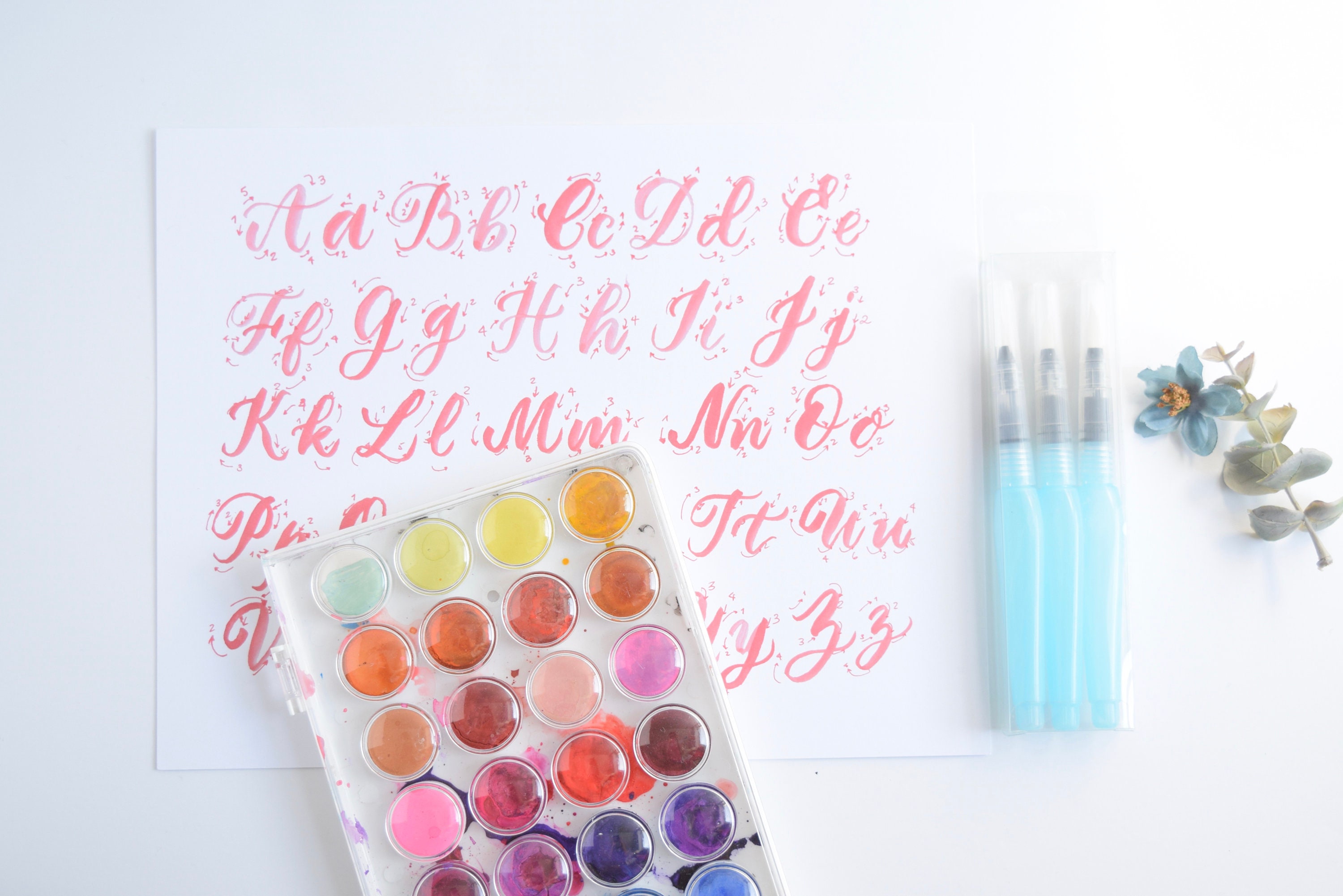 Watercolor Brush Calligraphy Mini Kit Watercolor Brush Etsy