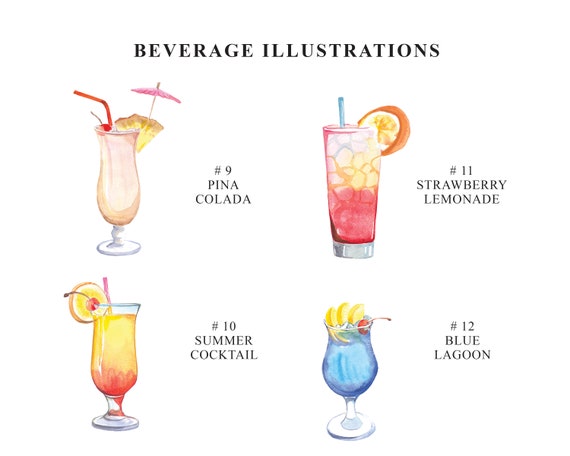 Wedding Signature Drinks Bar Menu Wedding Reception Bar Etsy