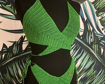 Häkel-BIKINI SET - Frauen-Strandkleidung - Boho Bikini-Set - Häkel-Badeanzug - Geschenk für Freundin - Zweiteiliger Badeanzug