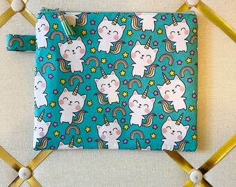 Kitty Zipper Pouch | Unicorn Cosmetic Bag | Makeup Bag