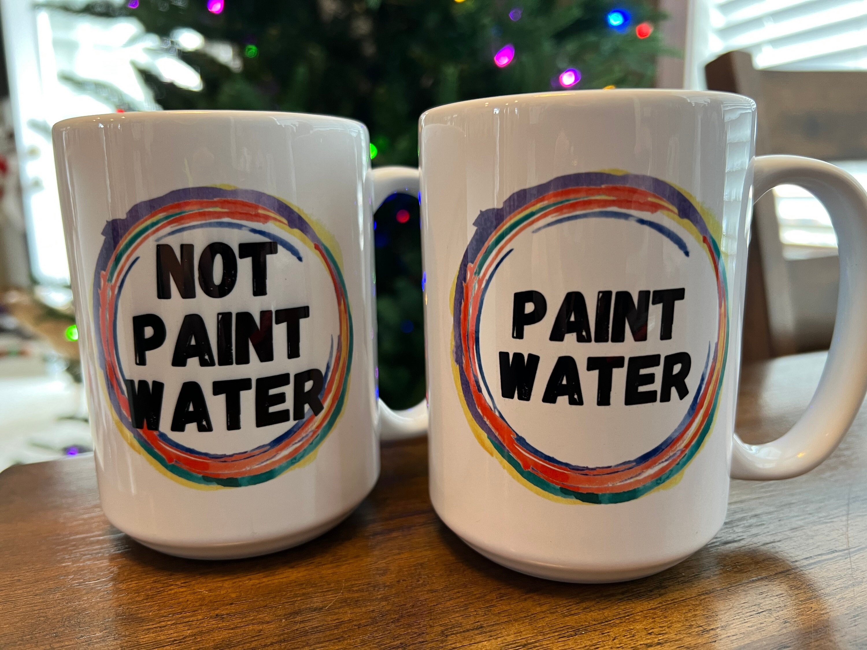 Paint Water Not Paint Water Mug Set Gift for Painter Artist Painter Gifts  Funny Mugs Secret Santa Gift Two Mugs Gift 