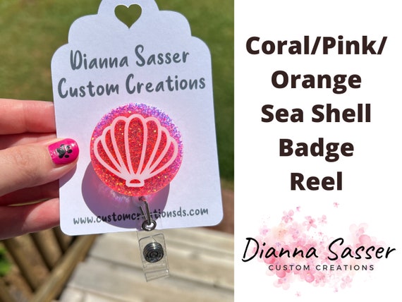 Personalized Sea Shells Retractable Badge Reel