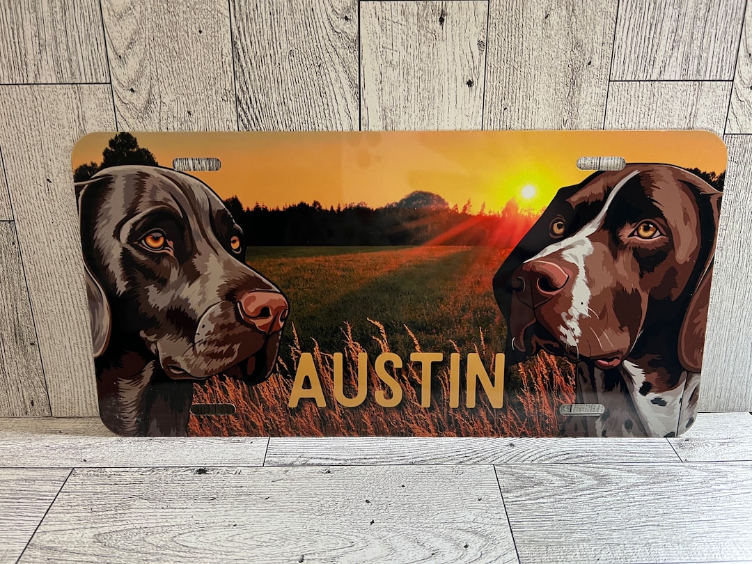 Hunting Dog License Plate Customized With Name, Gifts for Hunters, Duck