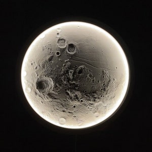 Wooden Wall Lamp - &quot;White Eclipse&quot; / Led Wall Lamp