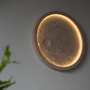 Moon Wall Lamp - &quot;White Eclipse&quot; / Led Wall Lamp