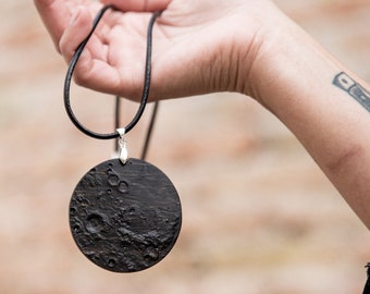 Moon Pendant Necklace - "Black Moon"