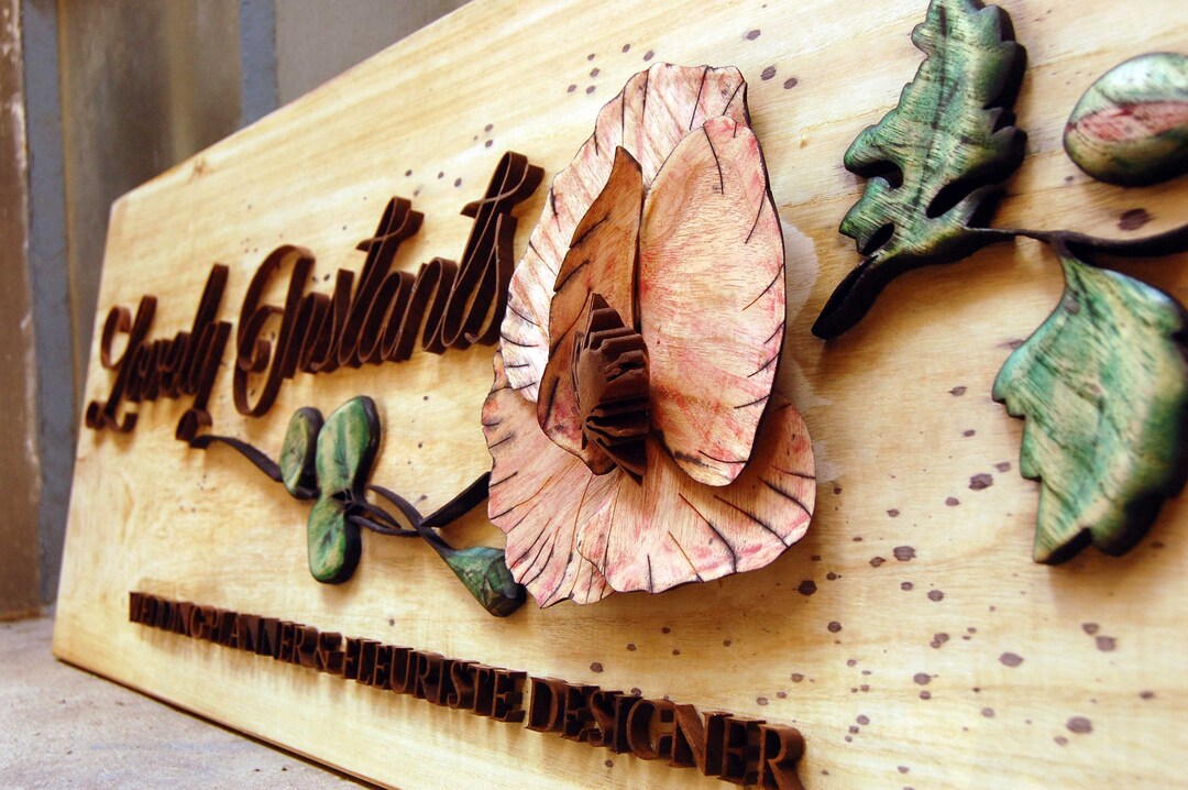 Custom Wooden Floral Sign - Etsy