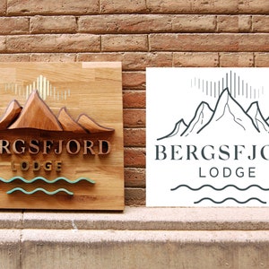 Outdoor Wooden Mountain Sign image 2
