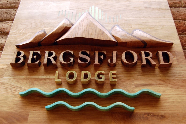 Outdoor Wooden Mountain Sign image 7