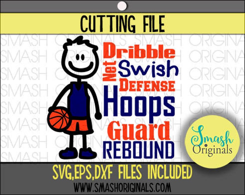 Les garçons de basket-ball Svg Basket-ball Word Art coupe fichier EPS SVG et DXF couper des fichiers pour la découpe à la Machine Cricut et camée Basket-ball Subway Art image 1