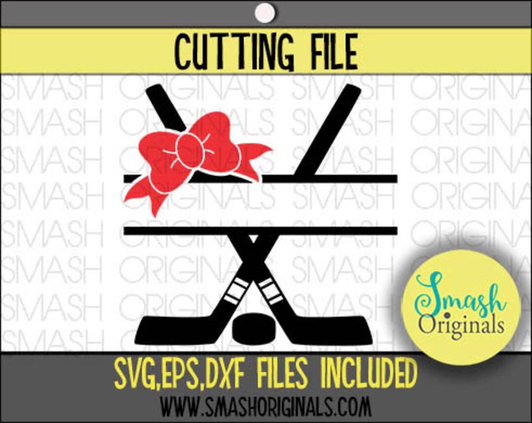 Girls Hockey Svg Hockey Sticks With Bow Cut File Hockey Monogram Svg