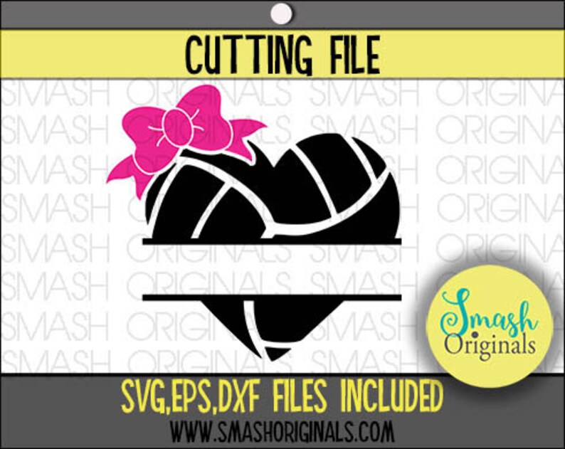 Download Volleyball Heart with Bow Svg Volleyball Monogram Cut File ...