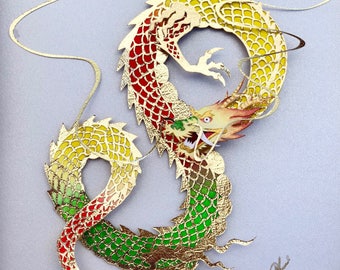 Arte de papel Chingese Dragon 3D
