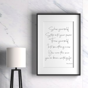 Disney Quote Print Minimalist Wall Art Famous Walt Disney Quotes from Frozen Elsa Show Yourself, You are the one you&#39;ve been waiting for.