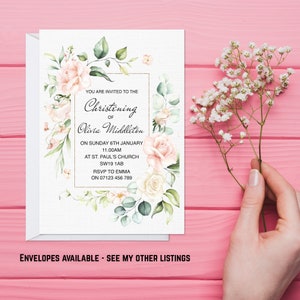 Invitaciones personalizadas para Bautizo o Bautismo. Invitaciones a la Sagrada Comunión impresas en papel de lino de calidad de lujo