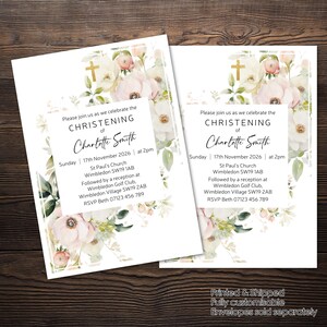 Faire-part de baptême ou de baptême personnalisé. Pour toutes les occasions, comme les invitations à la sainte communion imprimées sur du papier cartonné lin luxueux 300 g