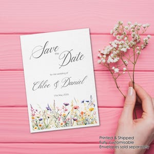 Tarjetas personalizadas para guardar la fecha / invitaciones para aniversario de bodas / compromiso, descargar o imprimir