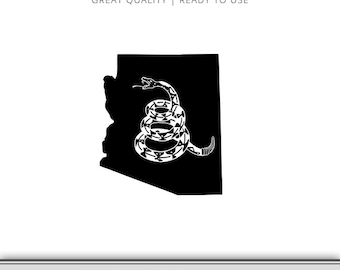 Arizona Gadsden Flag Snake Graphic - Don't Tread On Me Flag - Snake Flag SVG - Don't Tread On Me SVG - Instant Download - Ready to Use!