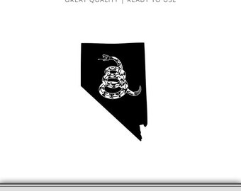 Nevada Gadsden Flag Snake Graphic - Don't Tread On Me Flag - Snake Flag SVG - Don't Tread On Me SVG - Instant Download - Ready to Use!
