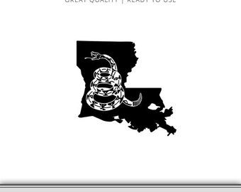 Louisiana Gadsden Flag Snake Graphic - Don't Tread On Me Flag - Snake Flag SVG - Don't Tread On Me SVG - Instant Download - Ready to Use!